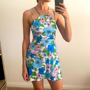 Nasty Gal cut out floral mini dress